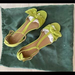 Never worn - neon green suede Anthropologie heels